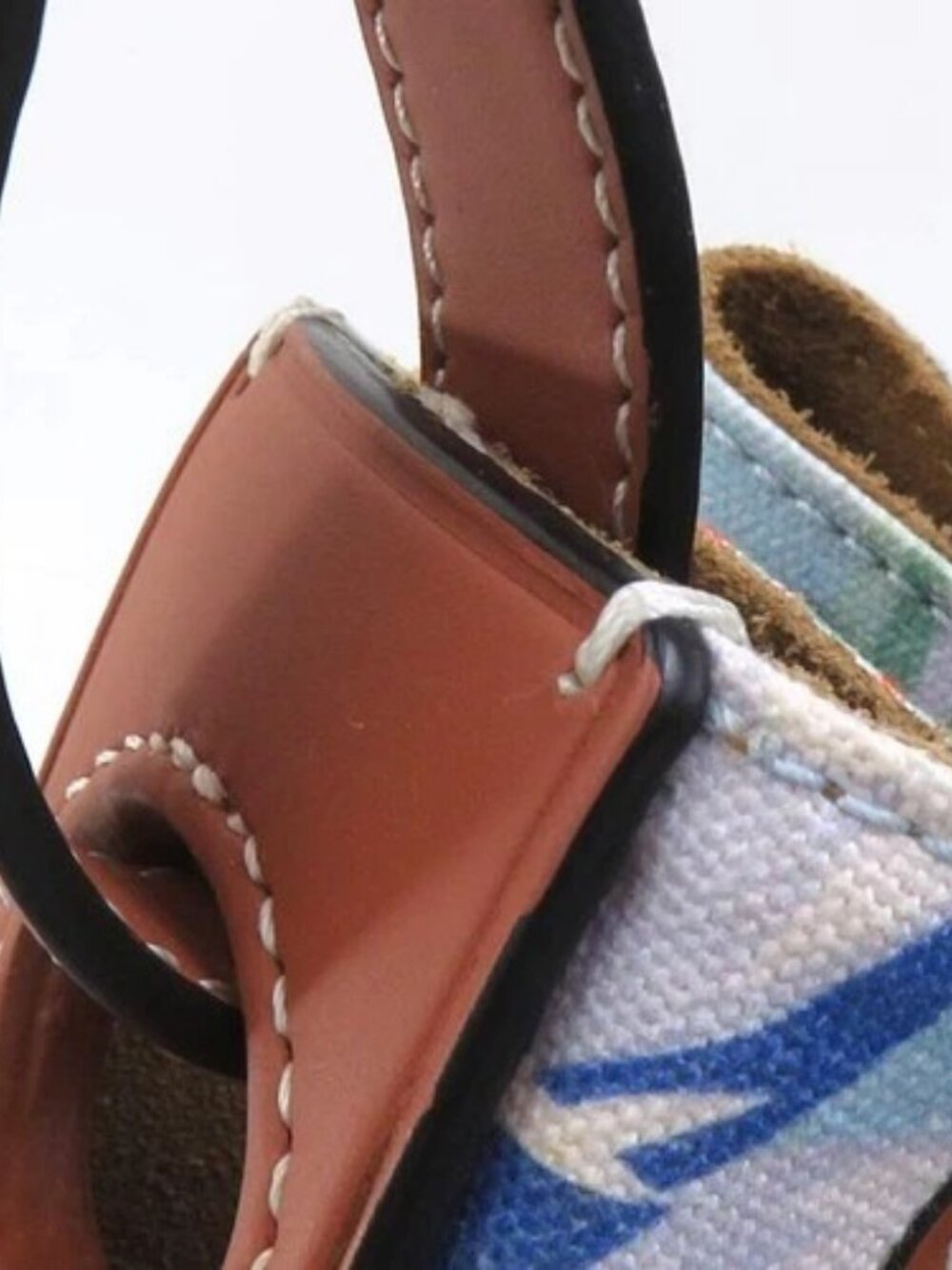 Auth LOEWE Paula's Ibiza Shoulder Bag Blue/Brown Canvas/Leather - e61132a - Picture 6 of 16